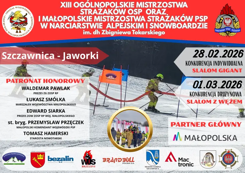 XIII Ogólnopolskie Mistrzostwa Strażaków OSP oraz I Małopolskie Mistrzostwa Strażaków PSP w Narciarstwie Alpejskim i Snowboardzie w Jaworkach