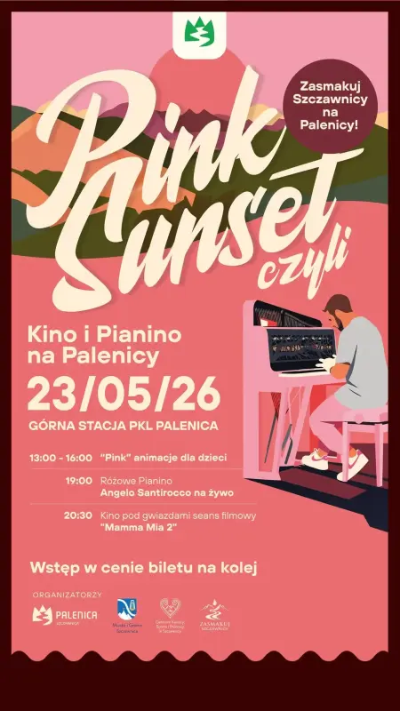 PINK SUNSET — RÓŻOWE PIANINO I KINO POD GWIAZDAMI NA PALENICY